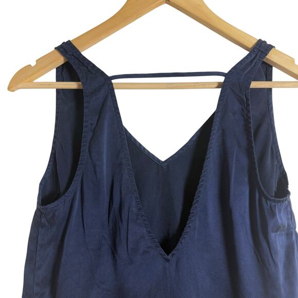 Lunya Navy Blue Washable Silk V-Neck Sleeveless Pajama Tank Top Size XS - Picture 6 of 8